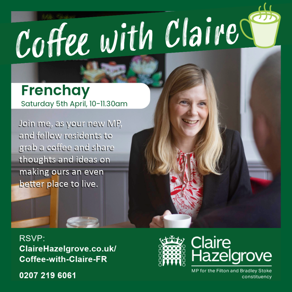 Coffee with Claire image for the Frenchay event